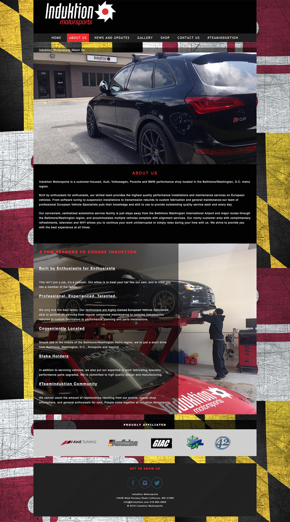 Induktion Motorsports Website Design 2015