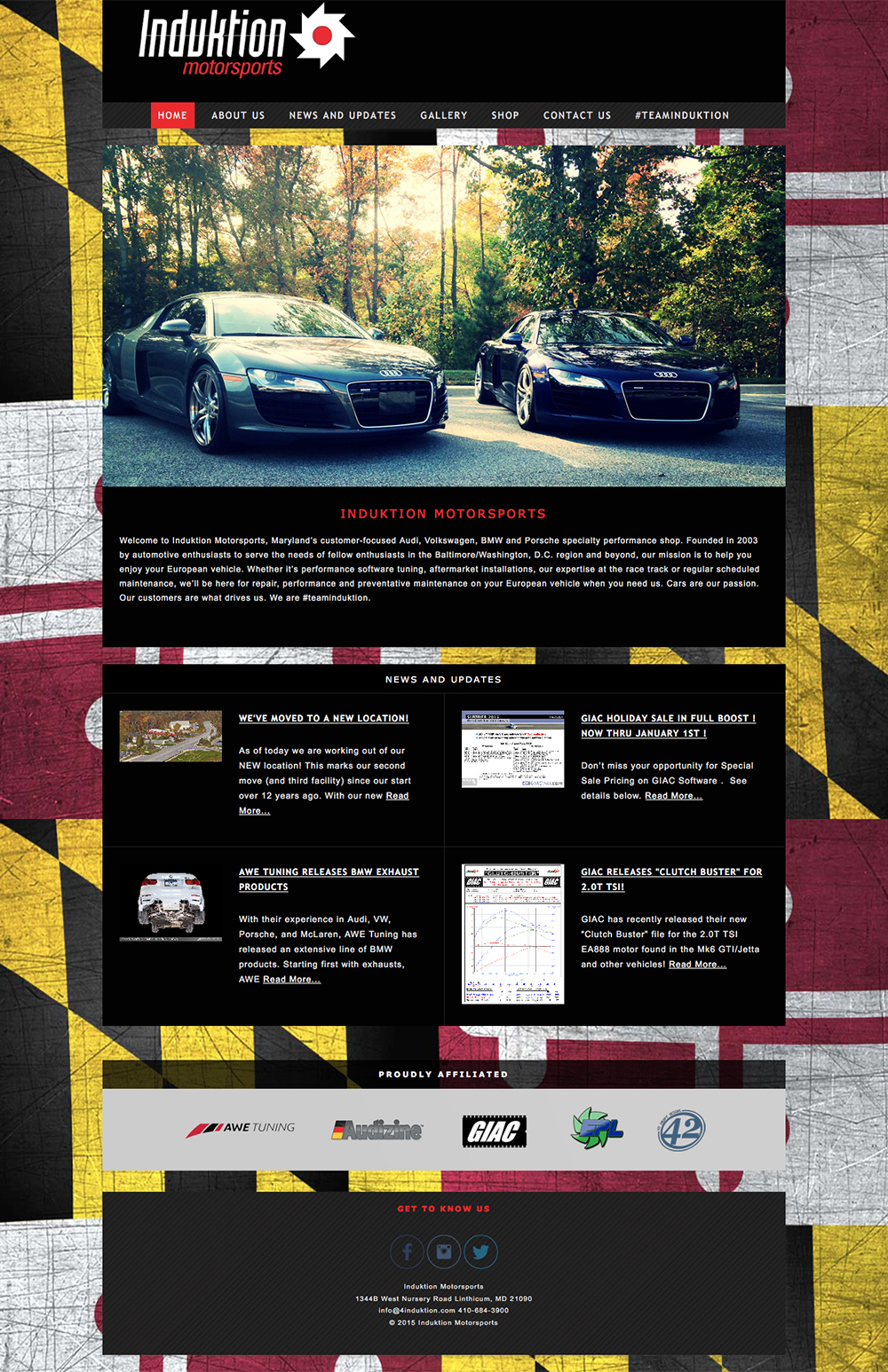 Induktion Motorsports Website Design 2015